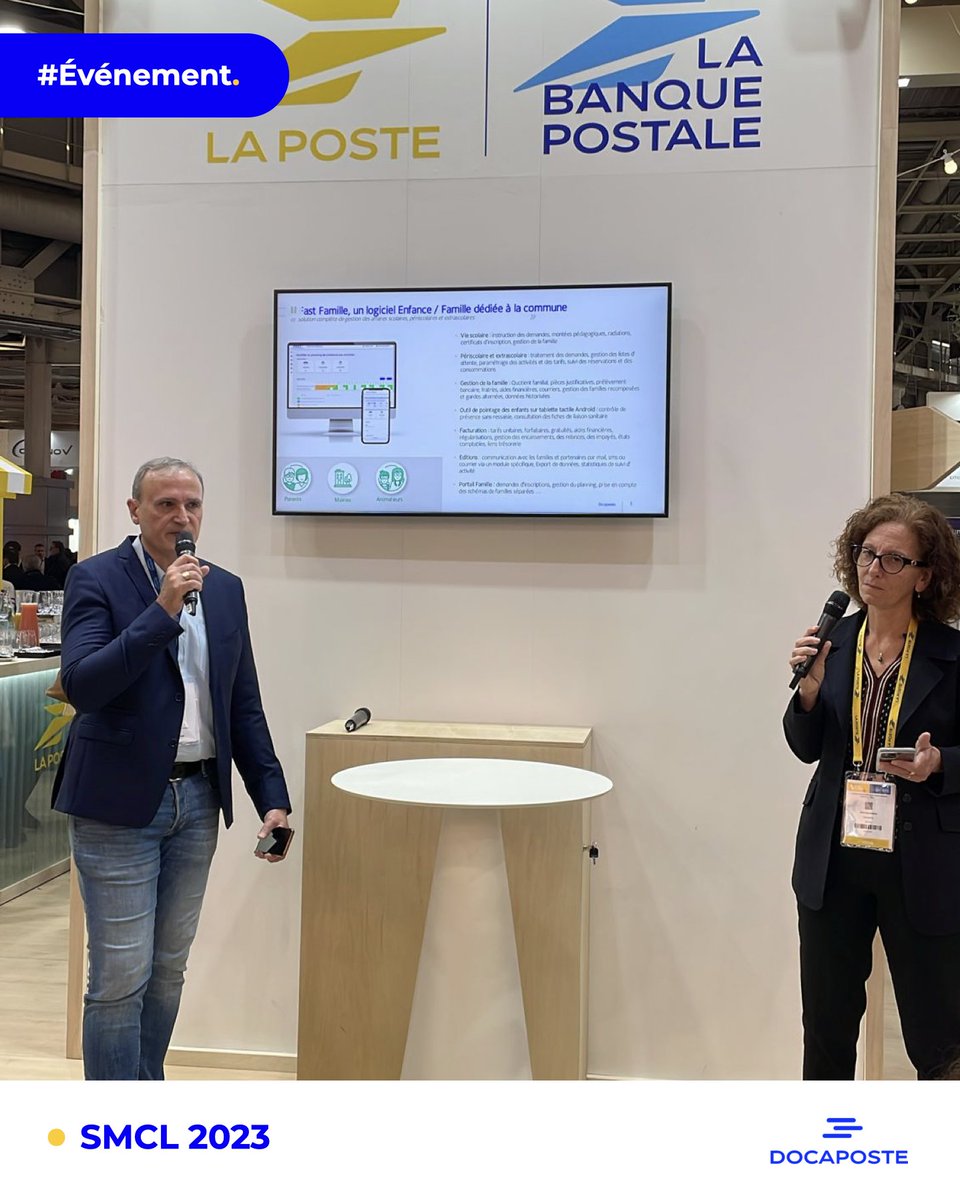 #SMCL2023 | Créer un espace numérique unique avec @PRONOTE Primaire &amp; FAST Famille pour faciliter la vie des familles &amp; des enseignants ? Explications avec <a href="/BeraudoSandra/">Sandra BERAUDO</a> (<a href="/Docapost/">Docaposte</a>) &amp; Ch. Tinancourt (FAST Famille <a href="/DocaposteF/">FAST, une marque de Docaposte</a>), sur le stand <a href="/GroupeLaPoste/">La Poste Groupe</a> <a href="/salondesmaires/">Salon des Maires et des Collectivités</a>
