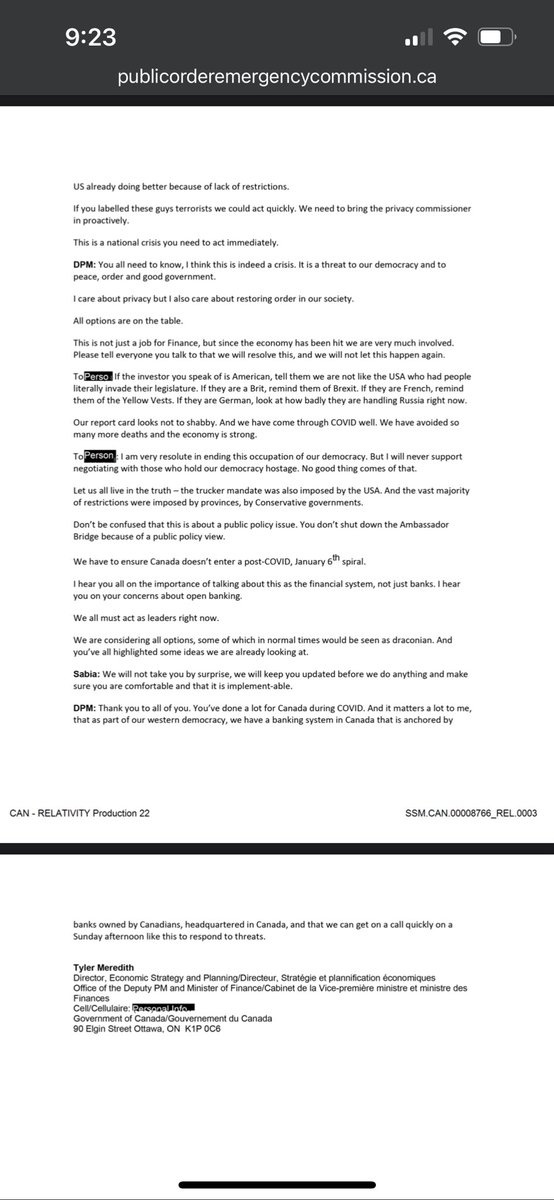 RealChadEros's tweet image. CHRYSTIA FREELAND’S BANK EXEC CONVERSATIONS RE FREEZING PROTESTOR BANK ACCOUNTS, LABELLING AS TERRORISTS FOR FREEZING, USING THE CANADIAN MILITARY, RESTRICTING MONEY MOVEMENT, ETC
February 13, 2022
Deputy Prime Minister - DPM
Minister of Finance - MOF
EMAIL: Subject Readout banks…