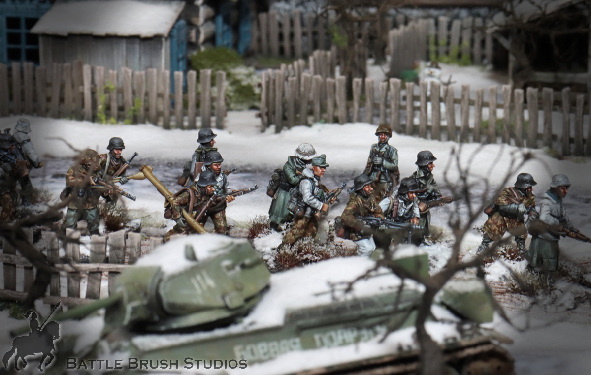 More scenic shots of the Empress Volksgrenadiers. Hope you like them!

#ww2 #figurepainting #spreadthelard #commission #tabletopgaming #wargaming #tabletopgames #miniaturepainting #tabletop