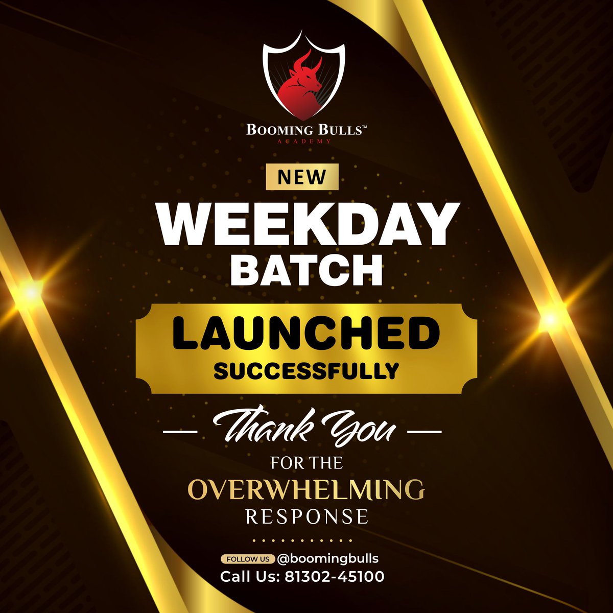 BoomingBulls's tweet photo. We have successfully launched our November Weekday Batch with an overwhelming response from our studentsπ
Thank you all for making this batch a huge success!!!
#batchlaunch #success #stockmarket #anishsinghthakur #boomingbulls #boomingbullsacademy https://t.co/q9Xkj3rZW0