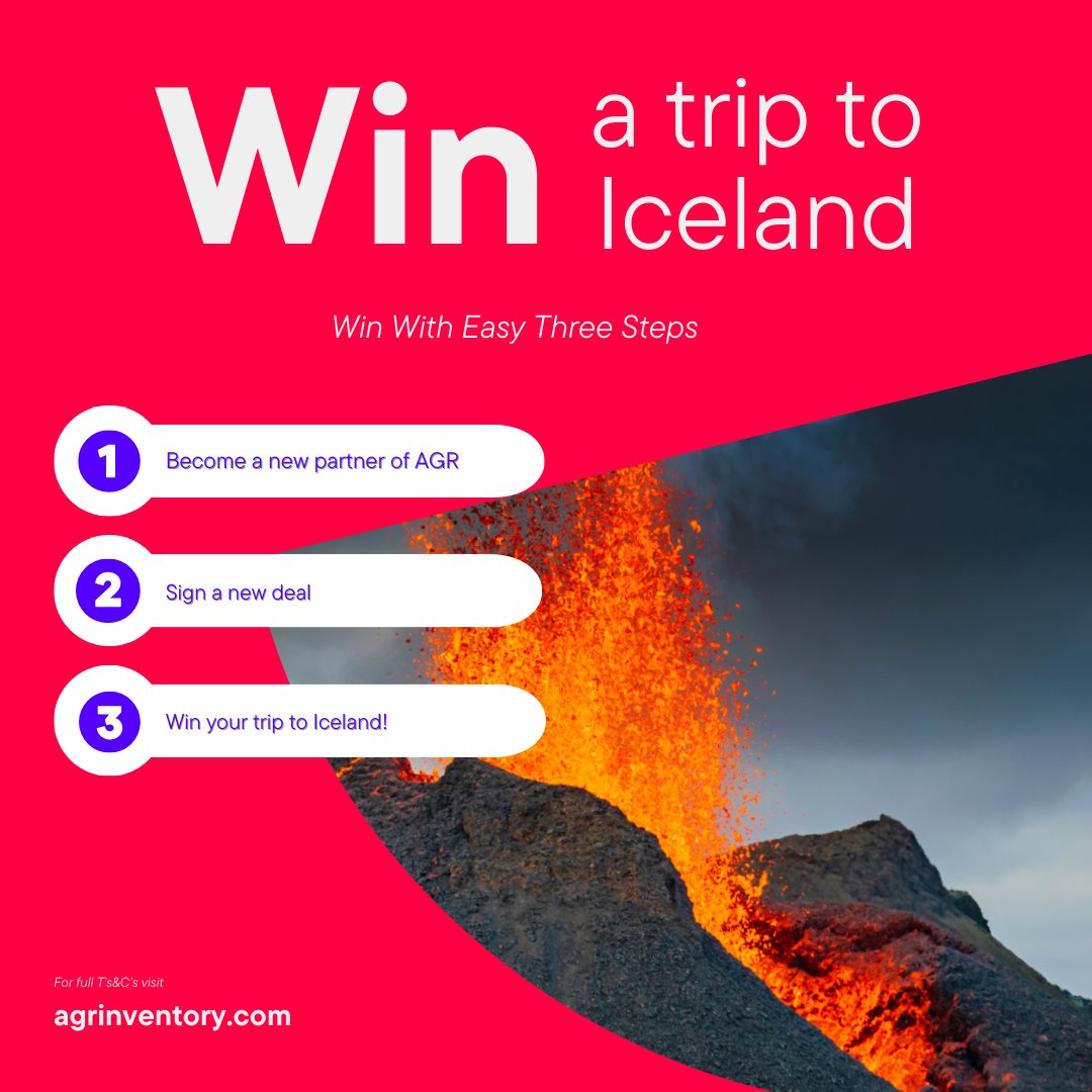 AGR_inventory's tweet photo. Calling all new AGR partners 📢

Win a trip to Iceland in these 3 easy steps!

Whether you're a partner that has recently signed with us or if you've been keen to sign up with us, contact us here for more information and to claim your trip:

https://t.co/Wz3iM38AX8 https://t.co/9WjcZIrZcF
