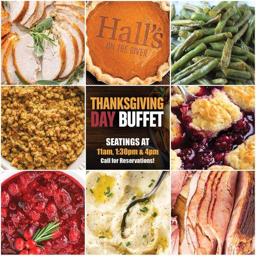 hallsontheriver's tweet photo. BOOK YOUR THANKSGIVING DINNER WITH US!!
Hall's Thanksgiving Buffet - THE Kentucky Tradition
Thursday, November 23rd (seatings at 11am, 1:30pm &amp; 4pm)
Adults $49.99 / 12 and under $19.99.
To reserve, call 859-527-6620 or email your request to med@hallsontheriver.com. https://t.co/kbHCzKE3RC