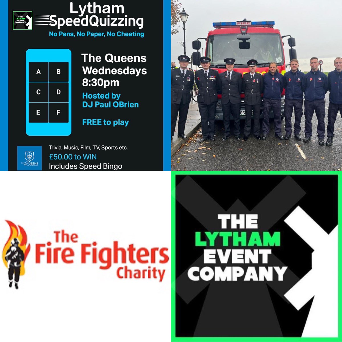 ⭐️ @SpeedQuizzing tonight in @queens_lytham raising money with @LythamEvent  for @firefighters999 @LancashireFRS @lythamfire 🚒

💰 WIN £50.00

🕘 Fun starts at 8:30PM 

📱 Phone Quiz & SpeedBingo 

🌅#Lytham #Quiz #FireAndRescue