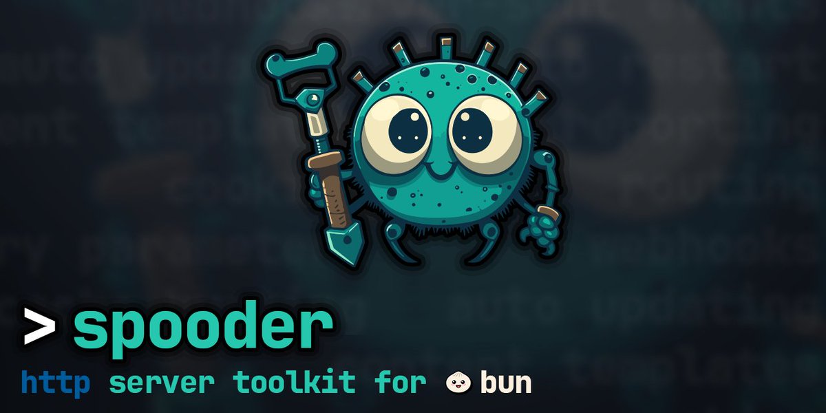 Introducing spooder, a purpose-built web server toolkit made for @bunjavascript 🕸️github.com/Kruithne/spood…