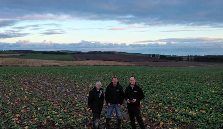 Last week we got up to our @AgriiUK Digital Technology Farm site up on the east coast of Scotland just outside of Montrose. It was a great day to get some technology in the field and do a drone flight for plant counts. Great view of the sea from this OSR @TimHatton9 @JTrotter91