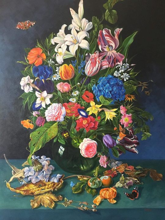 chaspaint's tweet photo. Art of the Day: "Flowers in Vase". Buy at: https://t.co/nAIuXvLS6F https://t.co/pS1IePt6oE