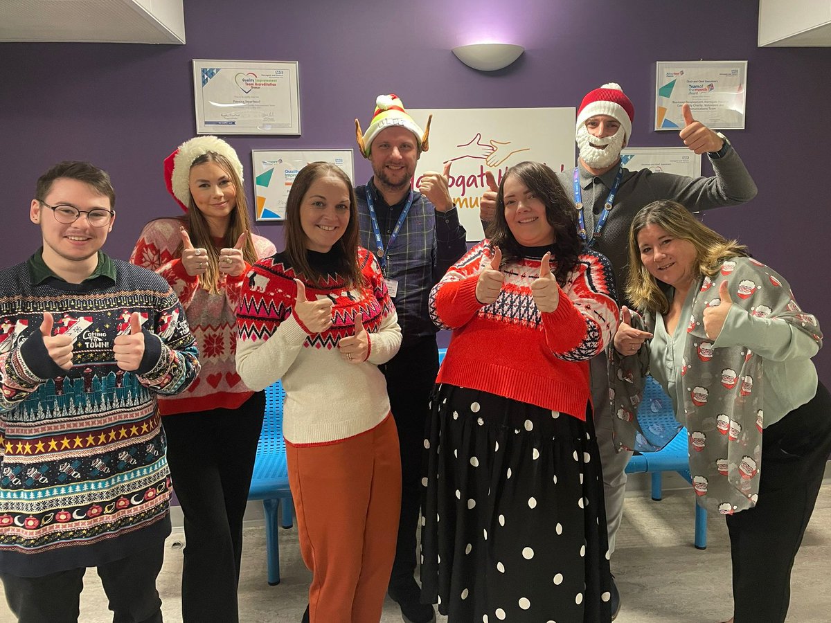 harrogatehcc's tweet photo. The HHCC and Volunteer Team are getting in the festive spirit ready for our Outdoor Pop up Christmas Market this Sunday 26 November 2023 at Harrogate Railway Athletic F.C. 🎄

There is still time to buy your tickets! Get them here - https://t.co/gVexc5Y6A4 🎅 https://t.co/69nlTo7NPo