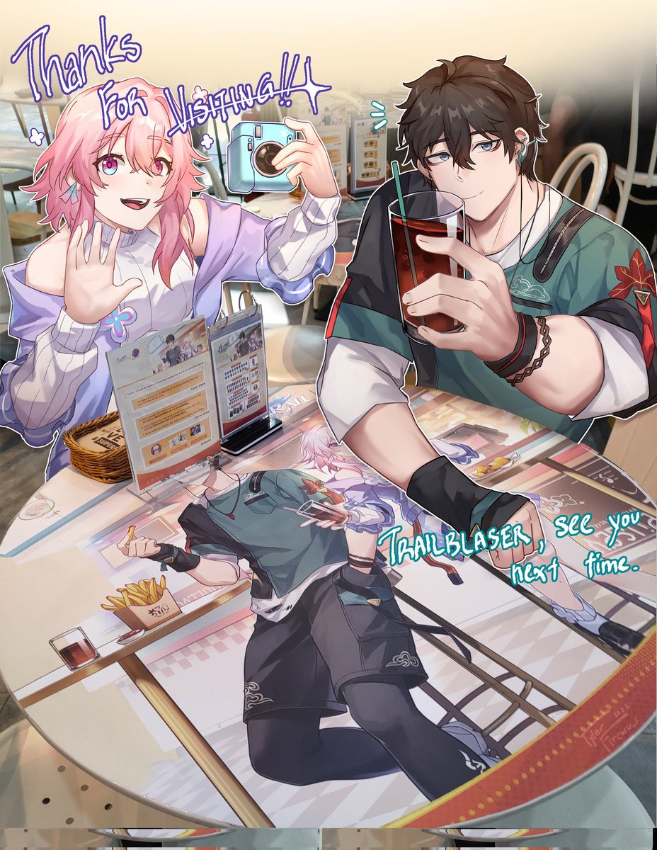 TylerFirewulf_'s tweet photo. I visited Honkai Restaurant Called last week! Food was delicious 😋
#HonkaiStarRail #Danheng #March7th #HonkaiStarRailfanart https://t.co/dStXKt8f5w