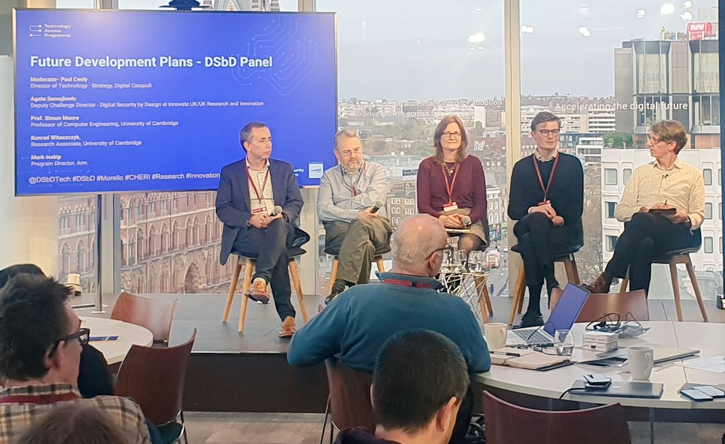 DSbDTech's tweet photo. Insightful panel discussion on the future development of UKRI's Digital Security by Design (DSbD) Challenge at the Cohort 4 Showcase of the #DSbD Technology Access Programme.
#hardwaresecurity #Morello #CHERI #DSbDecosystem https://t.co/HPIu2al2me