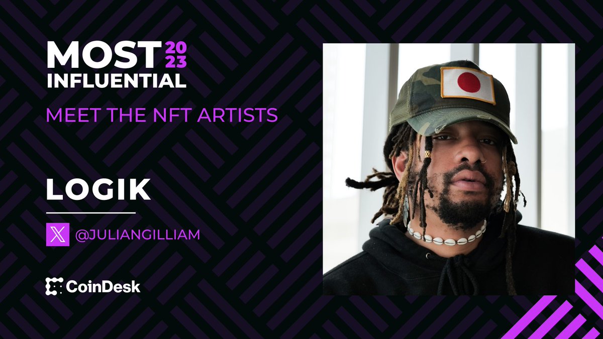 CoinDesk's tweet image. 🎨 @JulianGilliam, also known as LOGIK, has been creating NFTs since 2020. He’s also the founder of @StudioLogik, a Web3 agency working with corporate brands and artists alike at the intersection of art, culture and technology.

🔗 juliangilliam.com