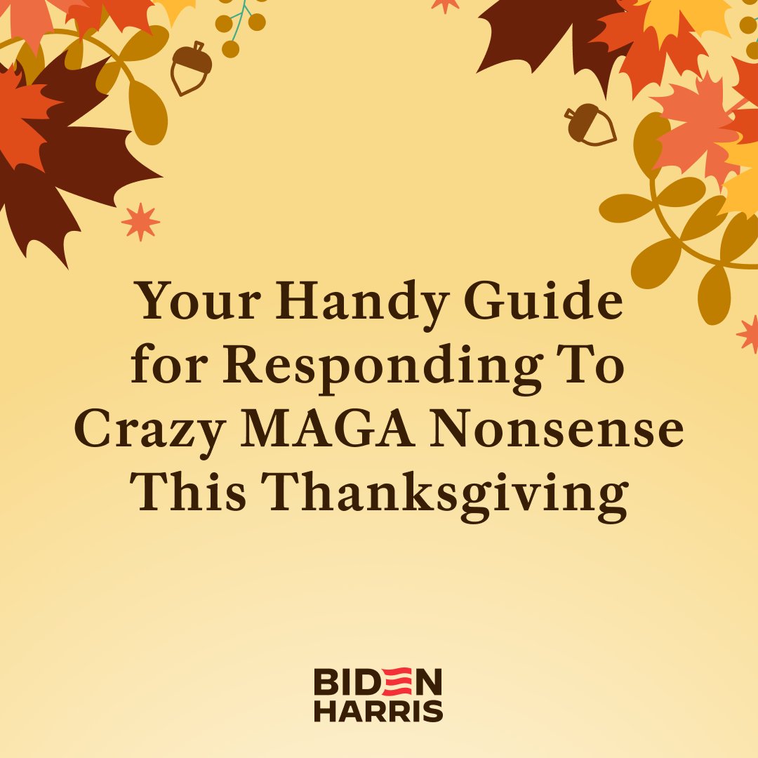 Your handy guide for responding to crazy MAGA nonsense this Thanksgiving A thread