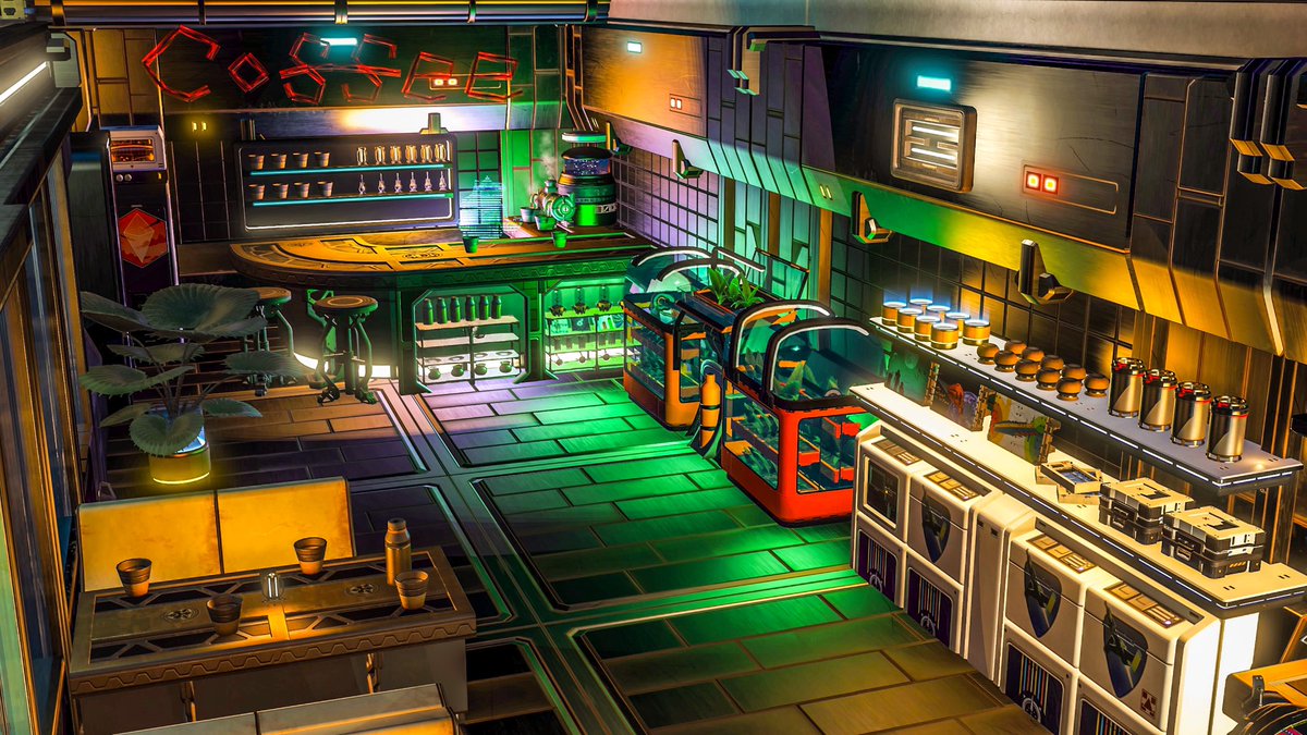 Abella80s's tweet photo. Retro Gas Station ⛽️
Rebuilt base on Euclid 
#NoMansSky @hellogames @NoMansSky @RoyalSpaceHub https://t.co/ET4TlJzjQg