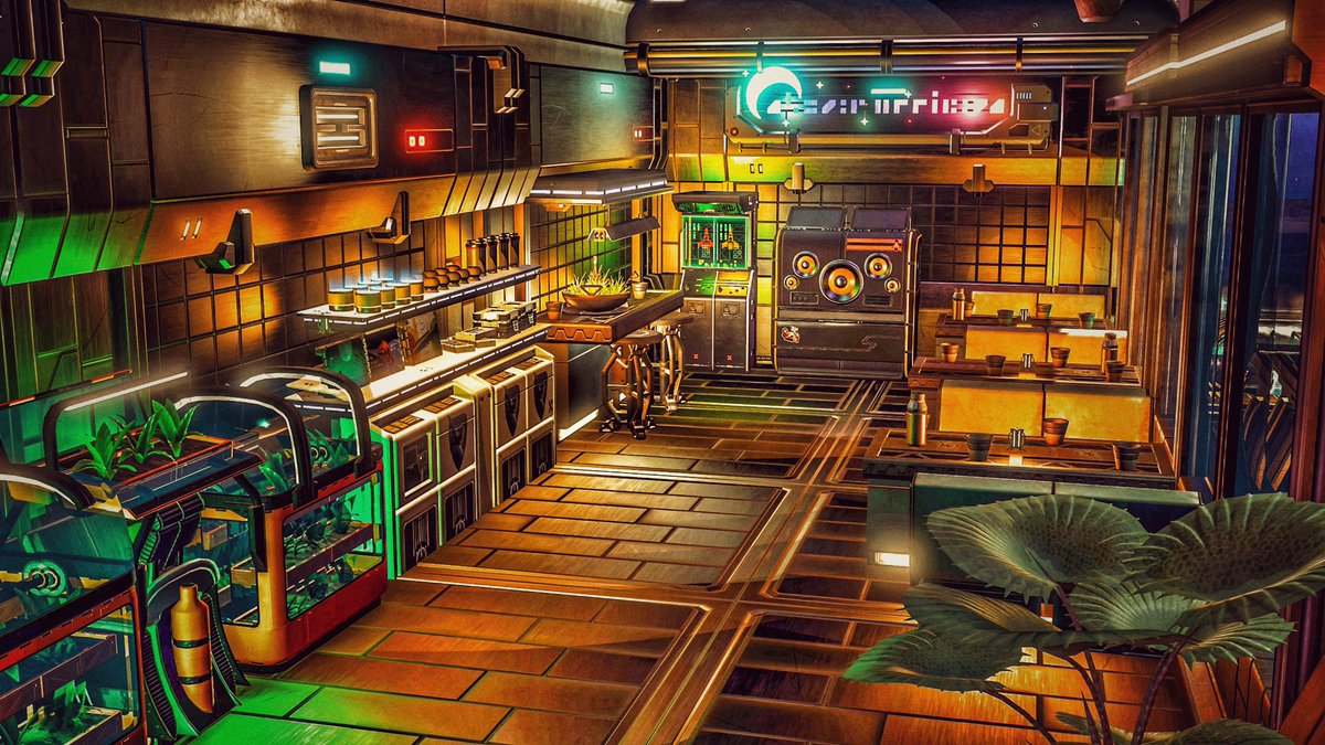 Abella80s's tweet photo. Retro Gas Station ⛽️
Rebuilt base on Euclid 
#NoMansSky @hellogames @NoMansSky @RoyalSpaceHub https://t.co/ET4TlJzjQg