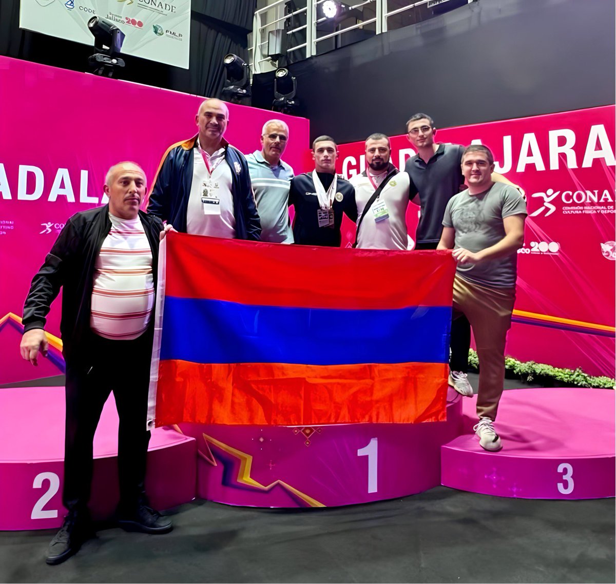 armenia's tweet photo. 🏆Armenian weightlifter Gor Sahakyan clinched🥇at IWF World Junior Championships 2023. 

🇦🇲Sahakyan emerged as champion in men's 67kg category, w/total result of 305kg (140kg snatch &amp; 165kg clean &amp; jerk).

This is #Armenia's second gold at IWF World Junior Championships 2023. https://t.co/SAvBYkkVjZ