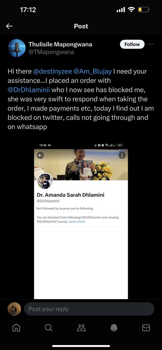 babeitskat's tweet photo. Hey guys @Am_Blujay @destinyzee @TMapongwana @Cmfundisi  Please help me expose the person behind a lot of accounts that "sell" skincare products and have been scamming people for months/years and is currently behind the @DrSDhlamini page.

His name is Thabiso/Gabriel Mncwabe. https://t.co/uTEQF2G3tw