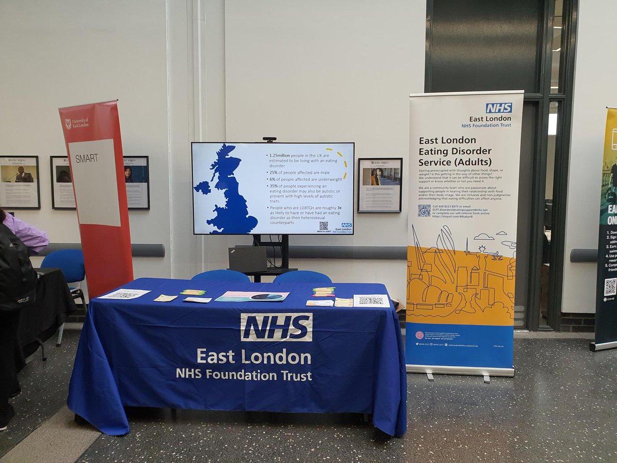 East London NHS Foundation Trust (ELFT) (@nhs_elft) on Twitter photo We're delighted that staff from our Eating Disorder Service are out to support
<a href="/UEL_News/">Uni of East London</a>
Men's Health Week. The service provides support to adults in Newham, Tower Hamlets, and City & Hackney. To learn more visit - tinyurl.com/2p8tpa9u We're delighted that staff from our Eating Disorder Service are out to support
<a href="/UEL_News/">Uni of East London</a>
Men's Health Week. The service provides support to adults in Newham, Tower Hamlets, and City & Hackney. To learn more visit - tinyurl.com/2p8tpa9u