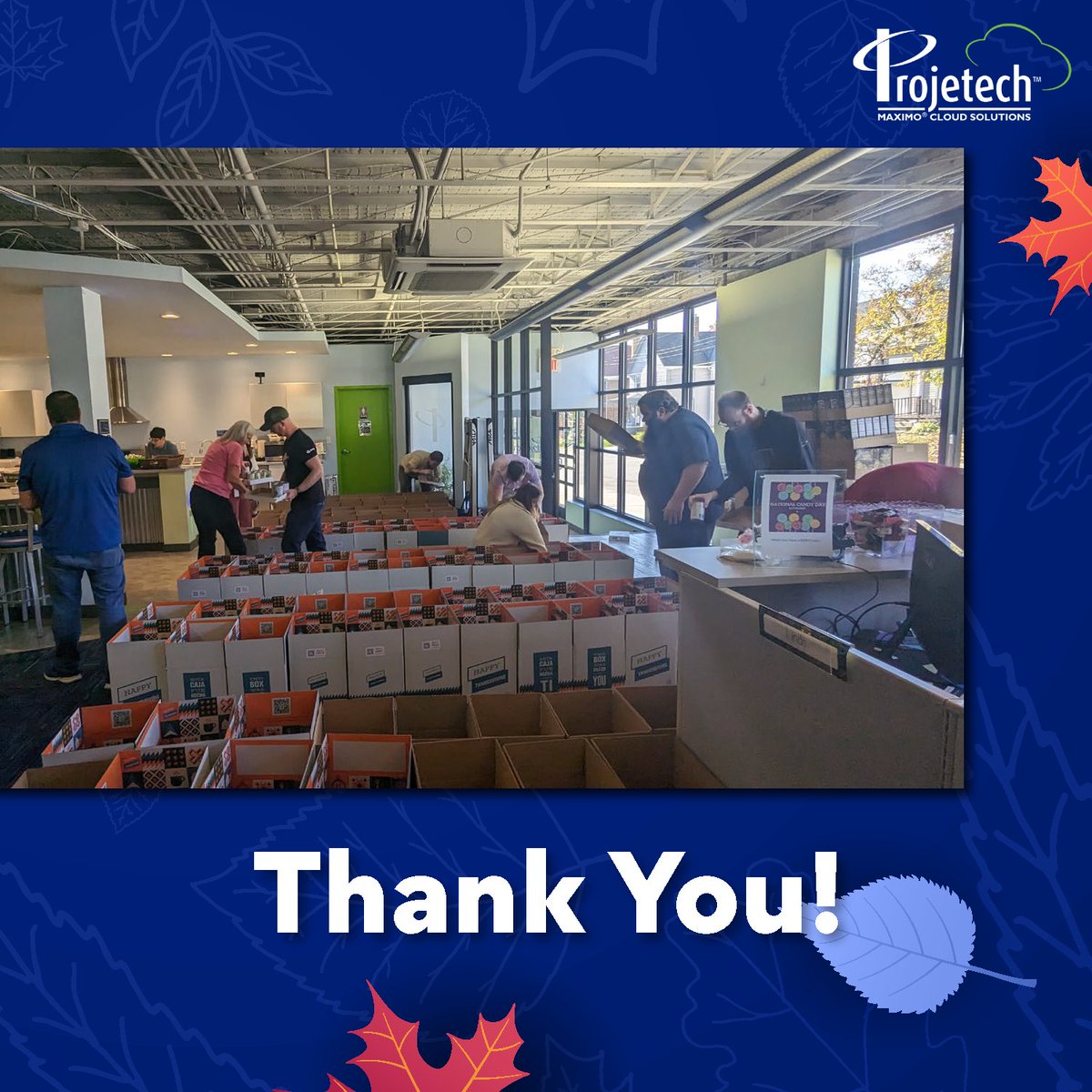 Our Annual Thanksgiving Drive was a huge success! We provided 150 families with hearty meals, 750 lbs of potatoes, 1,650 canned goods &amp; $3,000 worth of gift cards for turkey/ham. Special thanks to our Projetechers, Mike Berry, and all team members who helped make this possible.