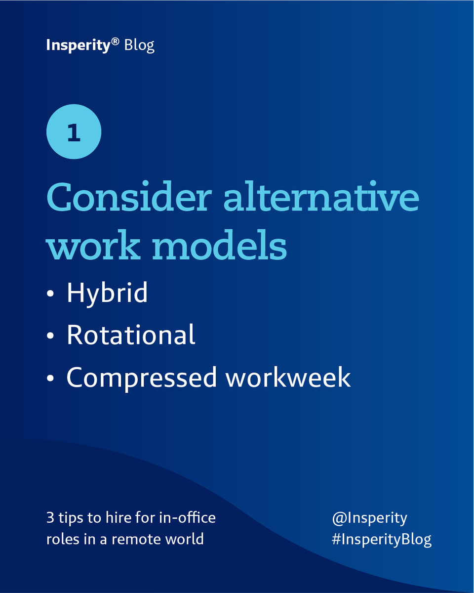 Insperity's tweet photo. In the #remotework era, hiring for in-office roles presents challenges.​ From rethinking job descriptions to showcasing safety measures, learn key strategies to attract top talent in this evolving landscape: https://t.co/0tqM1uFOiv 

#InsperityBlog #TalentAcquisition https://t.co/8kwvRqfnXp