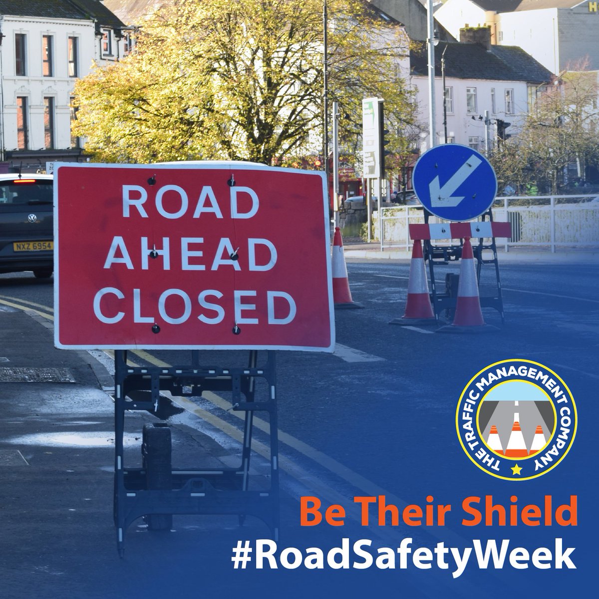 TrafficMgmtComp's tweet photo. Our traffic management team is our first line of defence on the road 👷. Be their shield by respecting barricades, cones, and signs 🚧. Your cooperation ensures a safer working environment for them 🤝.

#RoadSafetyWeek #TrafficManagement https://t.co/TUSHgXQZbL