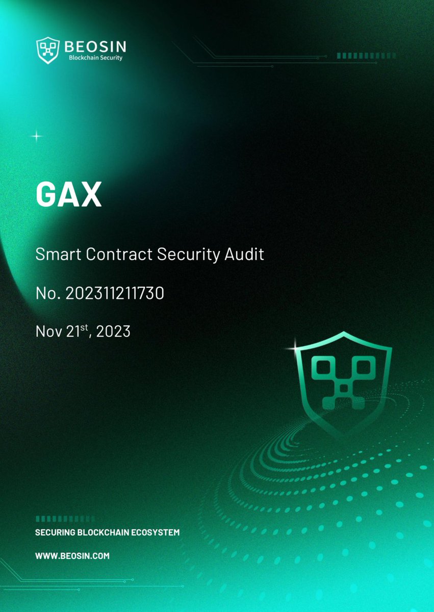 GalaxyWalletUSD's tweet photo. Our token GAX smart contract has been audited by https://t.co/gzh8nokEpE

This means we will continue to provide you with safer and better services. Join us and explore the endless possibilities!

Audit report: https://t.co/o7ZwBgQNwM https://t.co/ELg0tHMmUQ