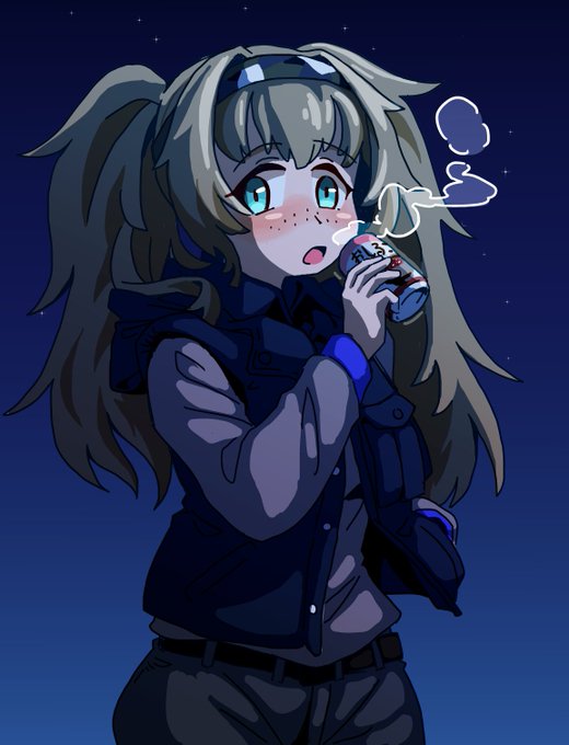 ツインテールの日(遅刻)なので寒い夜にお汁粉ドリンク飲むガンビー