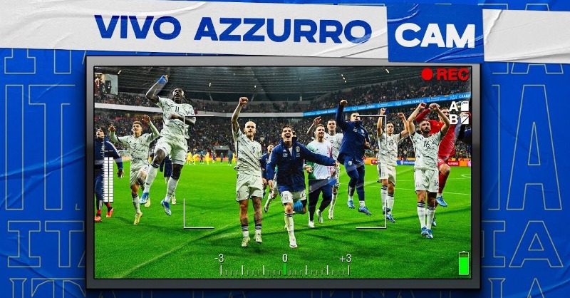 Azzurri_En's tweet photo. 📹 Off to Germany! Relive the game that sealed our @EURO2024 spot with the exclusive #VivoAzzurro Cam 🤩

#UKRITA #Azzurri