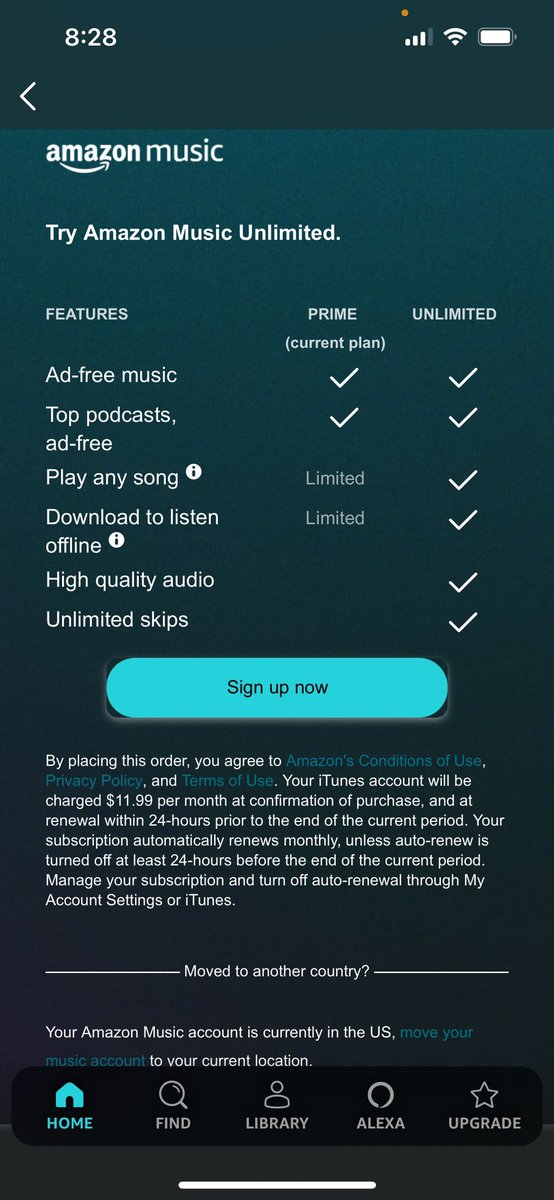 IfYouSeeKay_22's tweet photo. @JeffBezos so we already pay $140+ a year for Prime, PLUS $180+ for ‘UNLIMITED music’, and now we have to pay another $12/mo, to be able to play a song we want to listen to or to skip?!? Make that make sense please 🙄🖕🏼Guess this family is switching to @AppleMusic 🍎🎧 https://t.co/3833xOUmdm