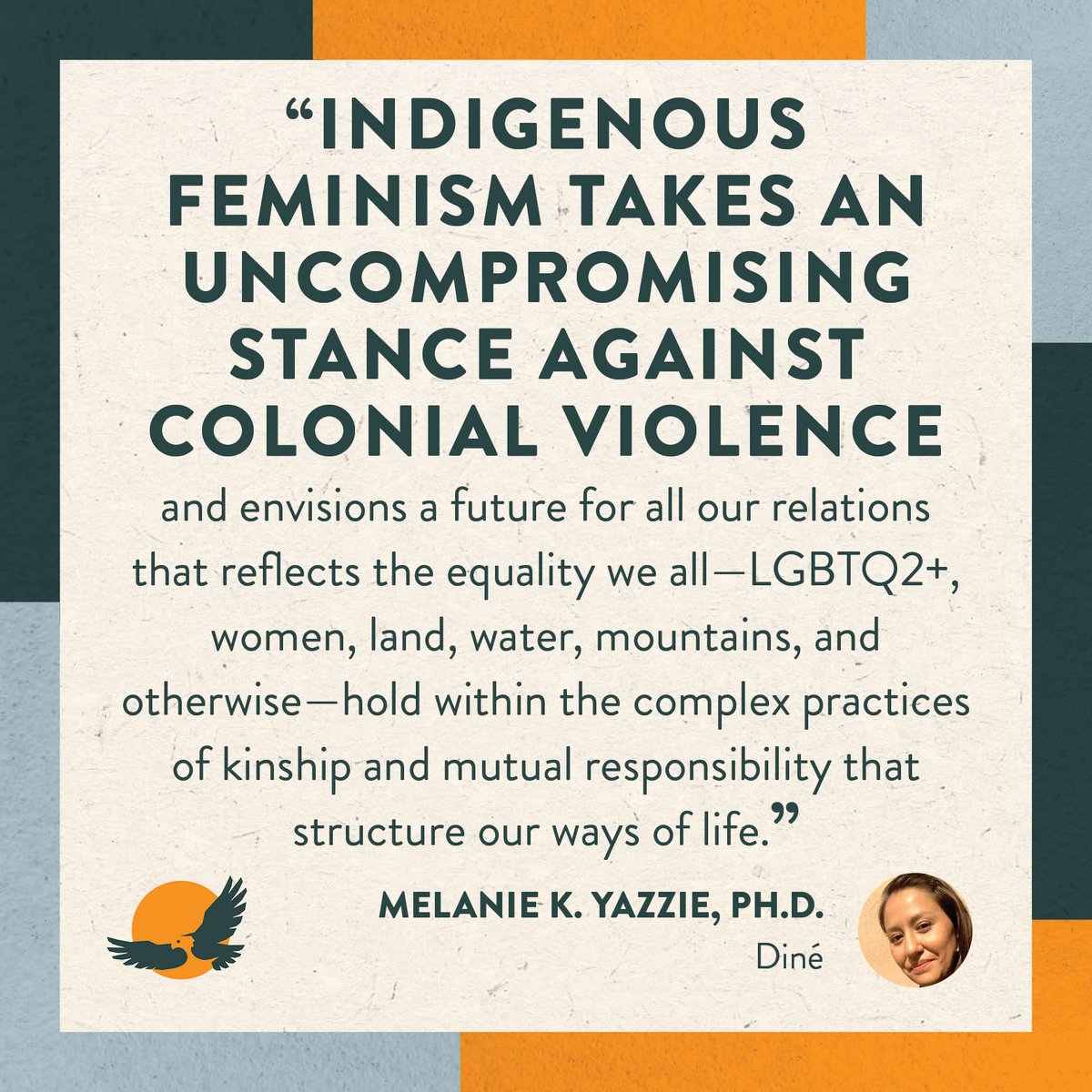 FNDI303's tweet image. Dr. Melanie K. Yazzie's essay on #NativeJustice outlines some of the major ideas and debates surrounding Indigenous gender and sexuality, specifically comparing and contrasting matriarchy and queer Indigenous feminism: bit.ly/3SNz6xt