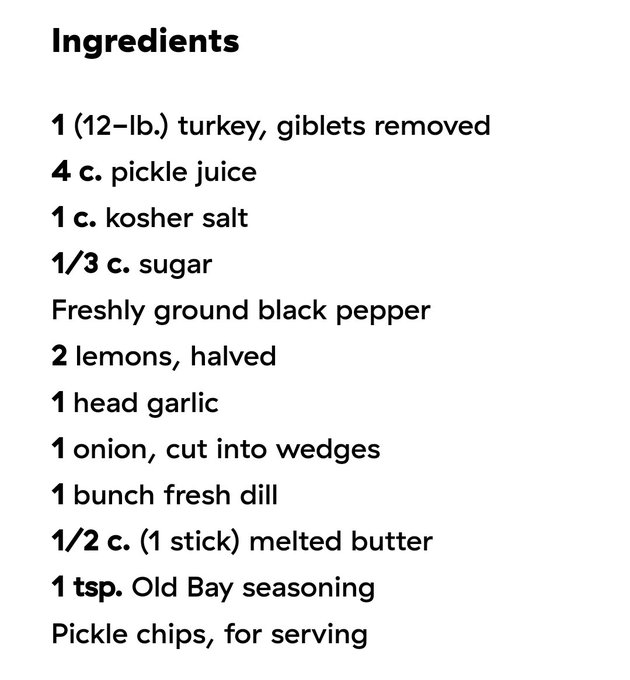 This year I'm trying something new and marinating my turkey in a pickle juice brine... it will either