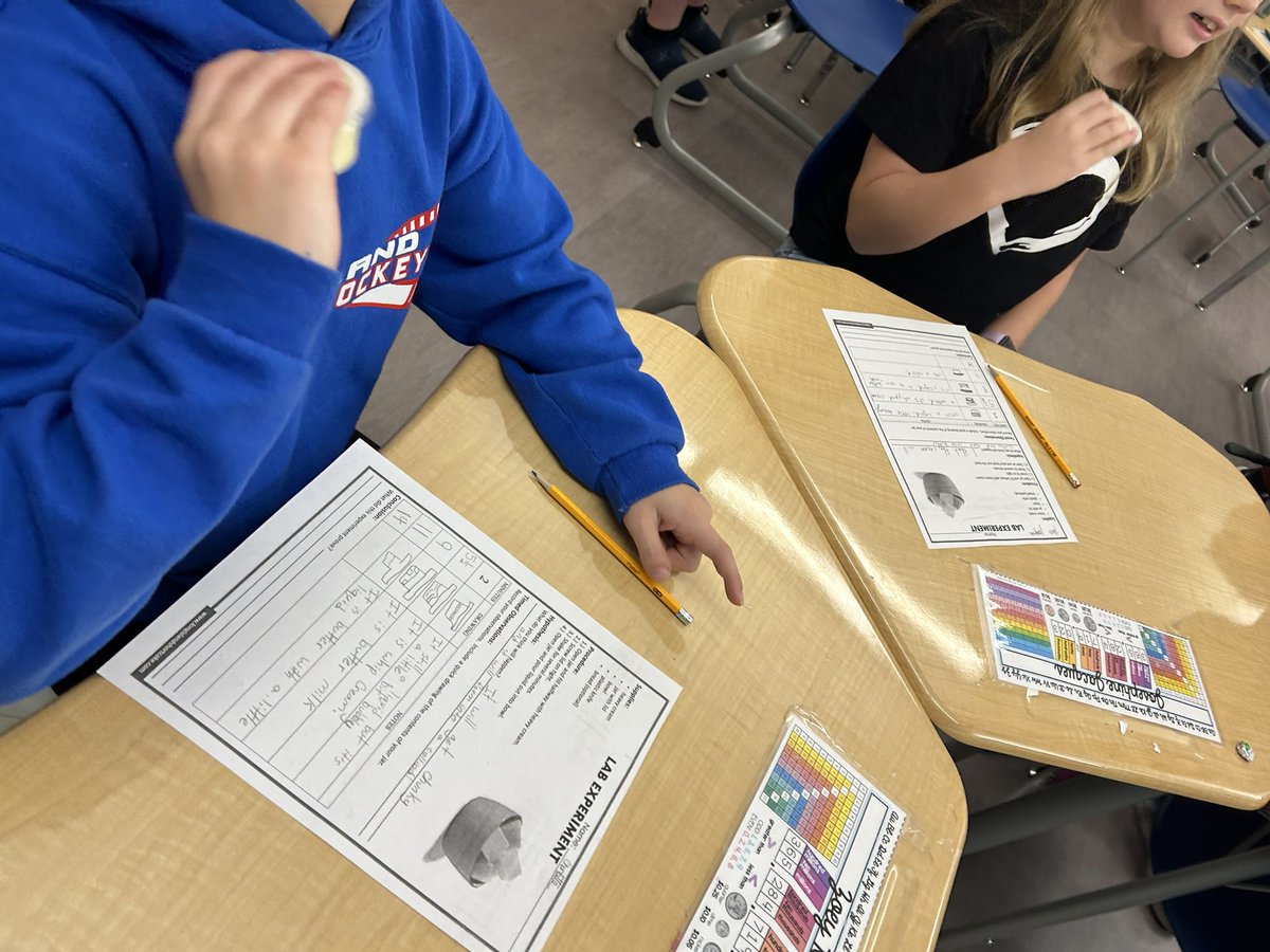 MissWolfrum's tweet photo. For our Science lab we made BUTTER!! We learned what a colloid is and observed the states of matter changing in this lab! They now get to enjoy it at their Thanksgiving dinner😋🧈 https://t.co/R9hNubaauu