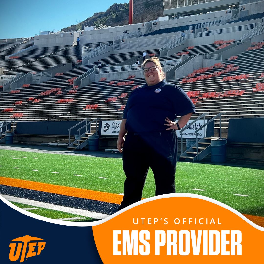 ProActionEMS's tweet image. EMT Carly Haarstad watched over the crowds @UTEPAthletics  Miner 🏈 games this season!
Carly said, "I liked engaging with people and I caught a glimpse of the game but it's more about being a part of the community."❤️Well said Carly!   #ProactionEMS #EMT #EMTlife #EMTcareer