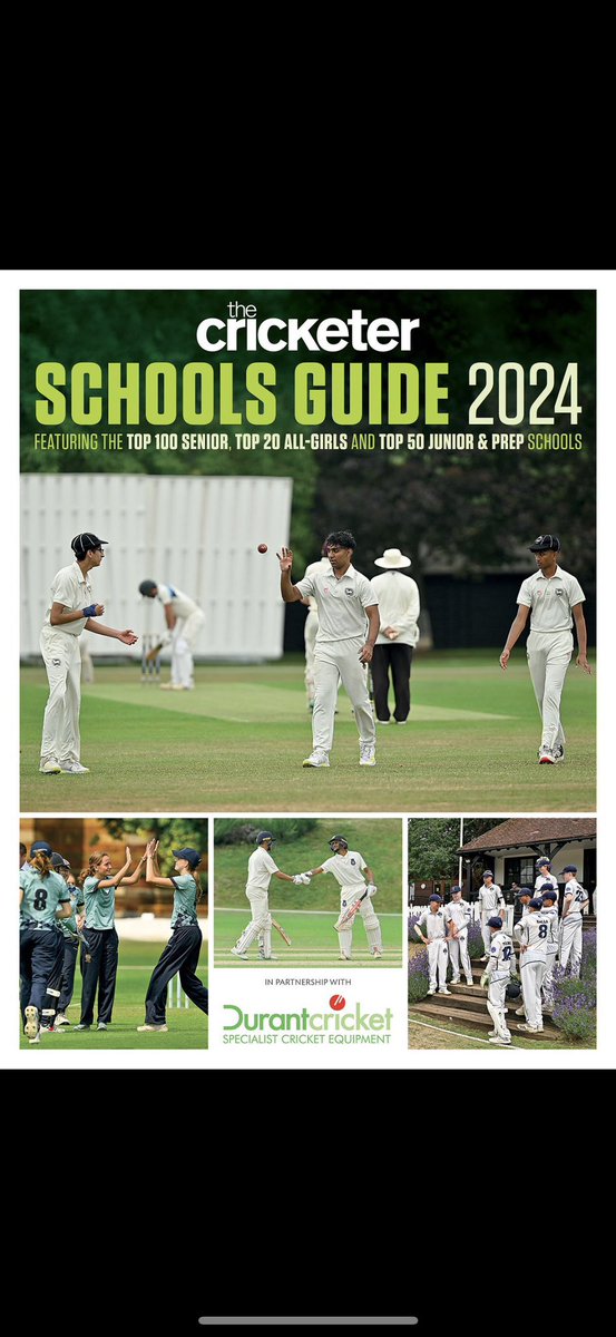 Incredibly proud to be included in the <a href="/TheCricketerMag/">The Cricketer</a> top 100 senior cricket schools in the country for 2024. 

This is testament to the commitment of all our staff/coaches/groundstaff who work tirelessly to provide the best cricketing provision possible for our students.