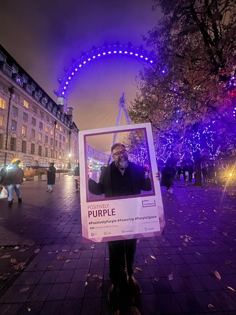 AtifChoudhury's tweet photo. It's so encouraging to see the momentum we are building here 💜 #PurpleSpace
If we can light up for Inclusion in London, then we can light up Inclusion for the World!
#PositivelyPurple this is what celebrating Disability Inclusion looks like! @MyPurpleSpace @SodexoUK_IRE https://t.co/noGDM2lVg0