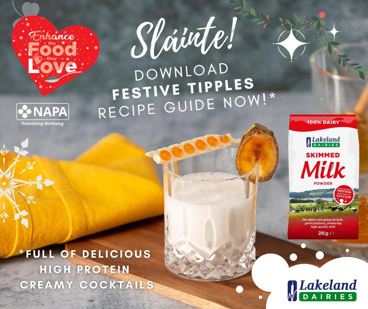 Download our #free Festive Tipples Resource to create delicious cocktails for your care home &amp; receive a roll of Millac piping bags. Try Lakeland Dairies 100% Dairy Skimmed Milk Powder to enrich food &amp; drink with 55kcal &amp; 55g of protein per tablespoon.

bit.ly/49yAbyT