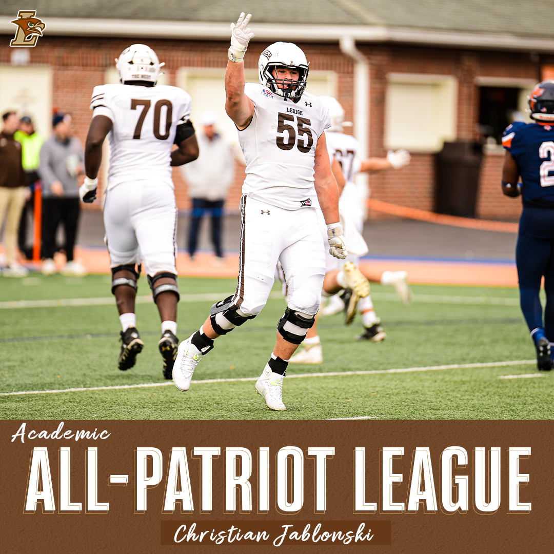LehighSports's tweet photo. Senior offensive lineman Christian Jablonski of @LehighFootball has been named to the Academic All-Patriot League team!

https://t.co/uAISpLUyeP https://t.co/PlWDLHY5Cb