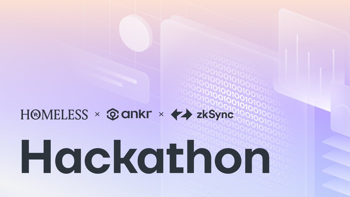Devs, are you ready to get hacking? 👀

⚡️ Ankr, <a href="/zksync/">ZKsync</a>, and <a href="/HomelessVen/">Homeless Ventures</a> are excited to announce that we have teamed up to launch a hackathon &amp; incubation program to incentivize creativity &amp; developer growth!

You'll soon be able to sign up to participate on our website 🫡
👇