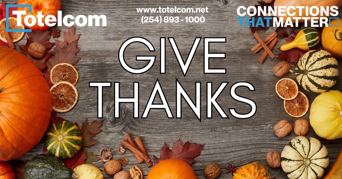 TotelcomLLC's tweet photo. Friendly reminder that our office will be closed tomorrow for the holiday. We will resume normal business hours on Friday, November 24th, 2023 at 8am.

Please know that our after hours on-call phone will still be on and we will still be working on trouble tickets. 🧡 https://t.co/ClzamabISO