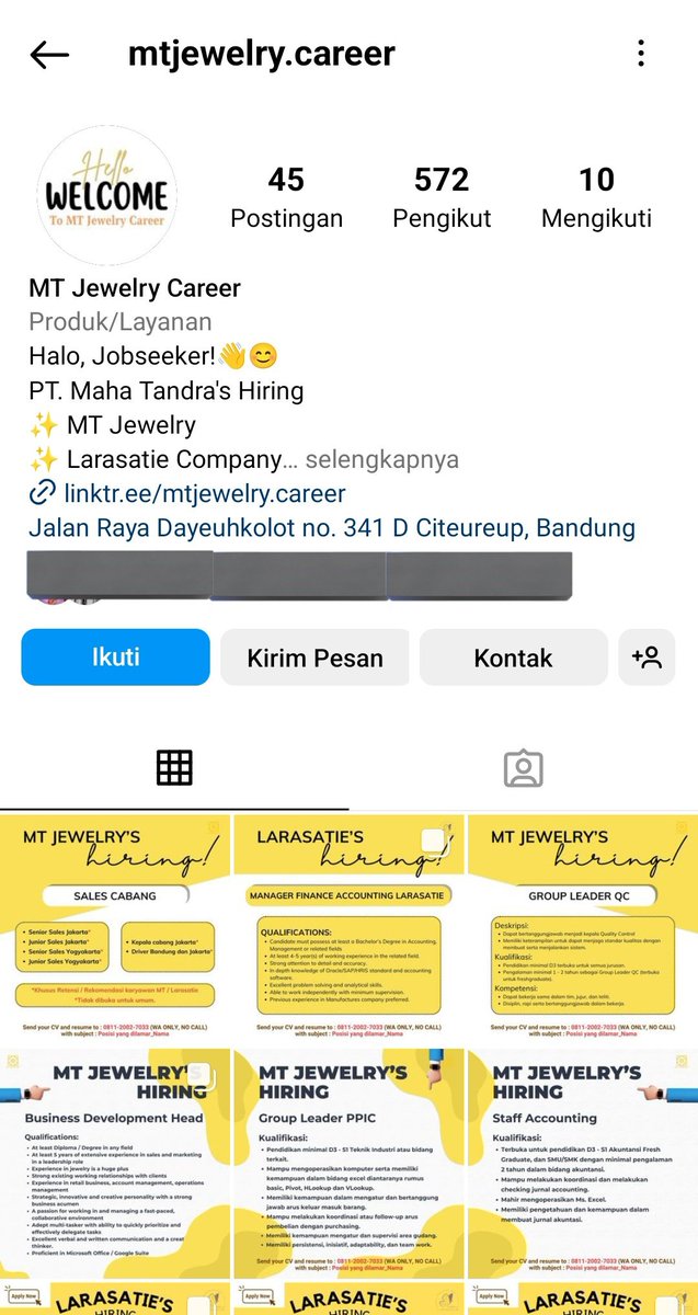 #lokerfordeobi silahkan di cek guys, ini postingan di ig nya masih baru' jadi masih bisa banget kalo kalian mau apply, good luck kesayangan akuuu 🫶