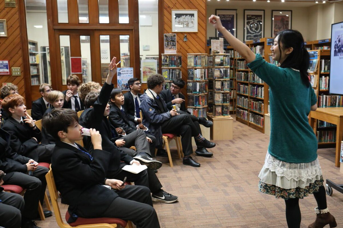 DCWodehouse's tweet photo. Thank you to Ann Sei Lin, who visited the Wodehouse Library @DulwichCollege to talk about her @TSBA_UK shortlisted book Rebel Skies! Pupils were fascinated by her discussion of her novels and the power of paper, and loved the chance to create their own shikigami. @AnnSeiLin1 https://t.co/OHfU6gsr4Q