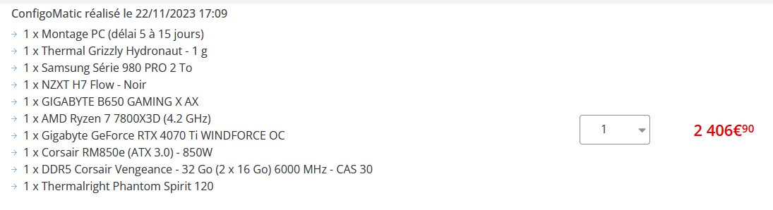 Yehzuna's tweet photo. @TopAchat Salut ! Vous auriez un code promo pour cette config  ? Merci🥰 https://t.co/KBSgeW7y4j