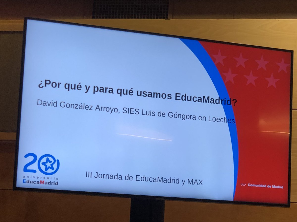 David González Arroyo habla de EmLAB y dotación de los. Centros en el 20 aniversario de @educamadrid