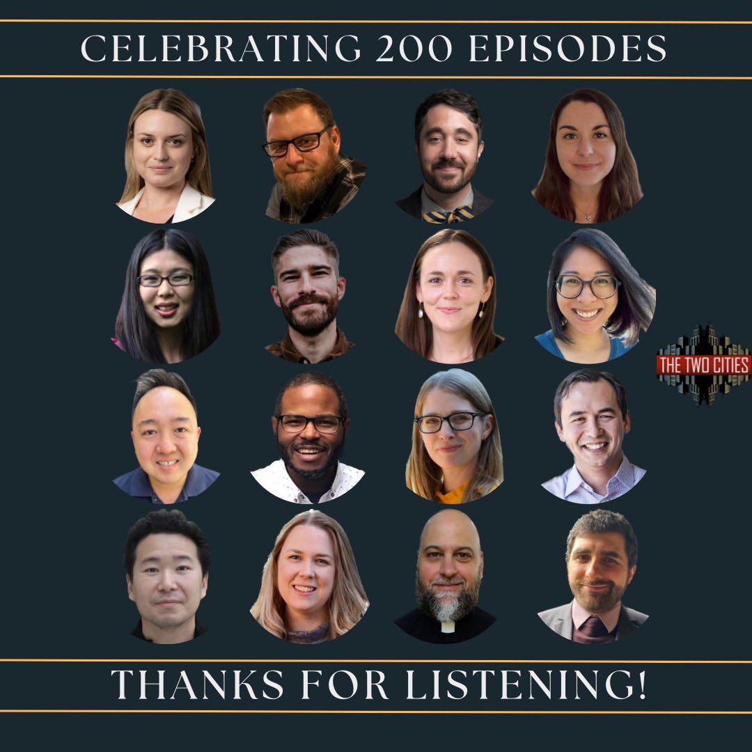 CELEBRATING 200 EPISODES of <a href="/TheTwoCities/">The Two Cities</a>!

This episode is full of listener feedback, answers to your theological/practical questions, Logan singing in Hebrew, bloopers, and the new music that we will be using for the next 100 episodes. 

Check it out!

podcasts.apple.com/us/podcast/the…