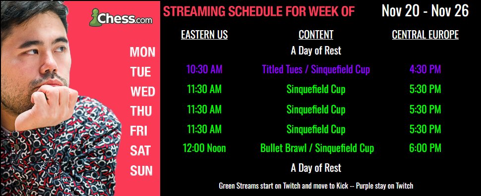 Hikaru Nakamura on X: Getting ready to stream and the plan will be to run  a Sub Battle vs Levy, aka @gothamchess - We do this to relax - or so we