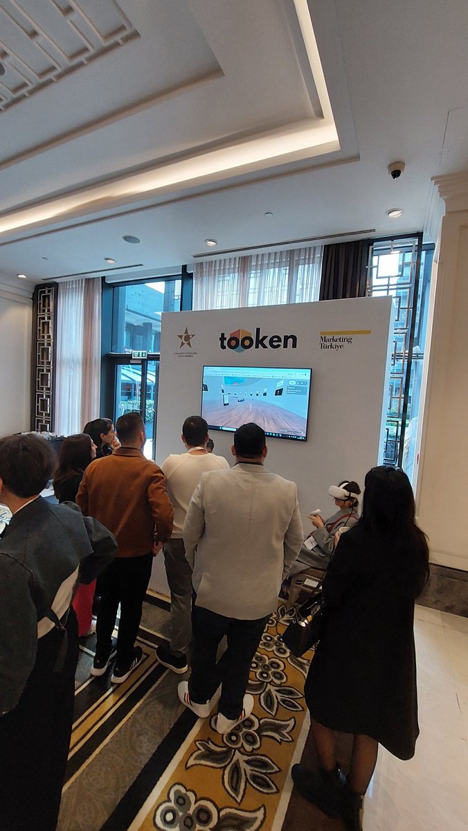 TookenAcademy's tweet photo. As Tooken Academy, we attended the XCO'23 Experience Design and Management Summit organized by Marketing Türkiye. At the event organized with the theme "Grow with Xᵛ," participants experienced the Infinity Museum in virtual reality, which we created for Marketing Türkiye. https://t.co/o1vNFIowdL
