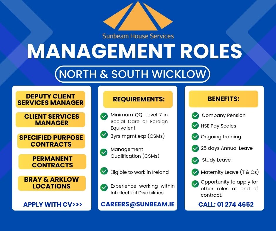 #JobFairy #Job #Recruitment #IrishJobFairy #Hiring #Employment #JobSearch #JobAlert #Work #NowHiring #JobSeekers #vacancies #Jobs #IrishJobs #SocialCare #AppliedSocialCare #SocialCareJobs #NotForProfitSector