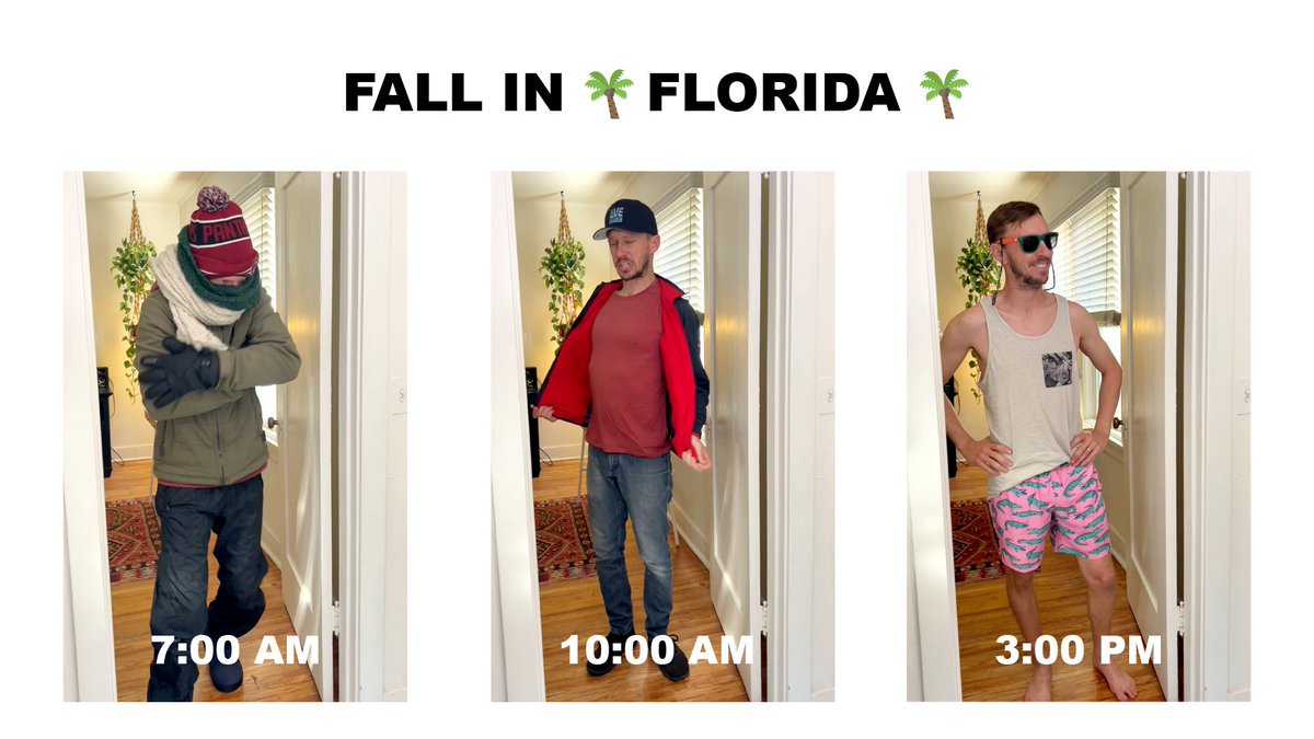 Florida fall means hoodie mornings and tank top afternoons