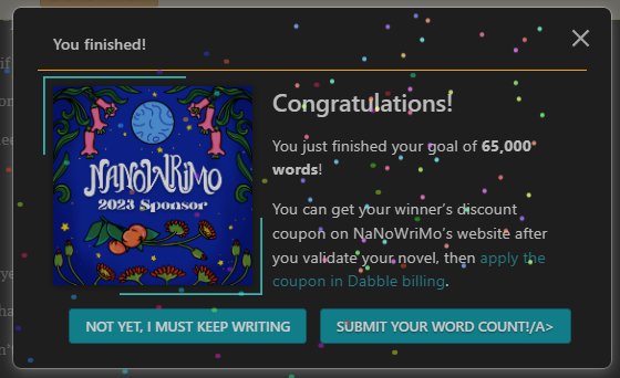 It's not video game or streaming related... but I did a thing last night. #NaNoWriMo #WritingCommunity #writersoftwitter #firstnovel