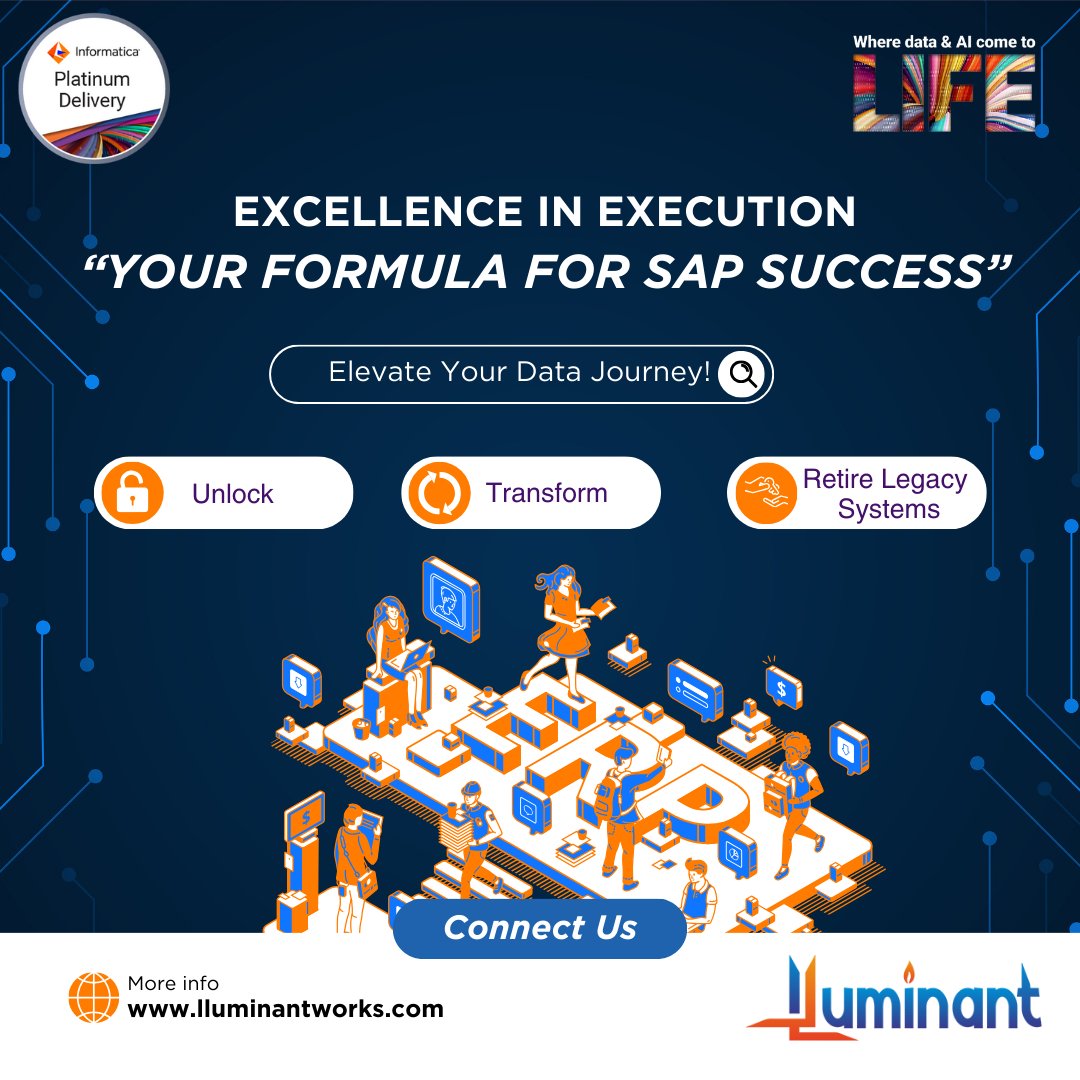 luminant_works's tweet image. &quot;Hello! 👋 Elevate your business with our SAP S/4HANA Migration powered by Informatica. 🚀

Don&apos;t delay, Optimize your SAP landscape now.
🌐 lluminantworks.com

#S4HANAMigration #InformaticaIntegration #LegacyTransformation #DataElevation