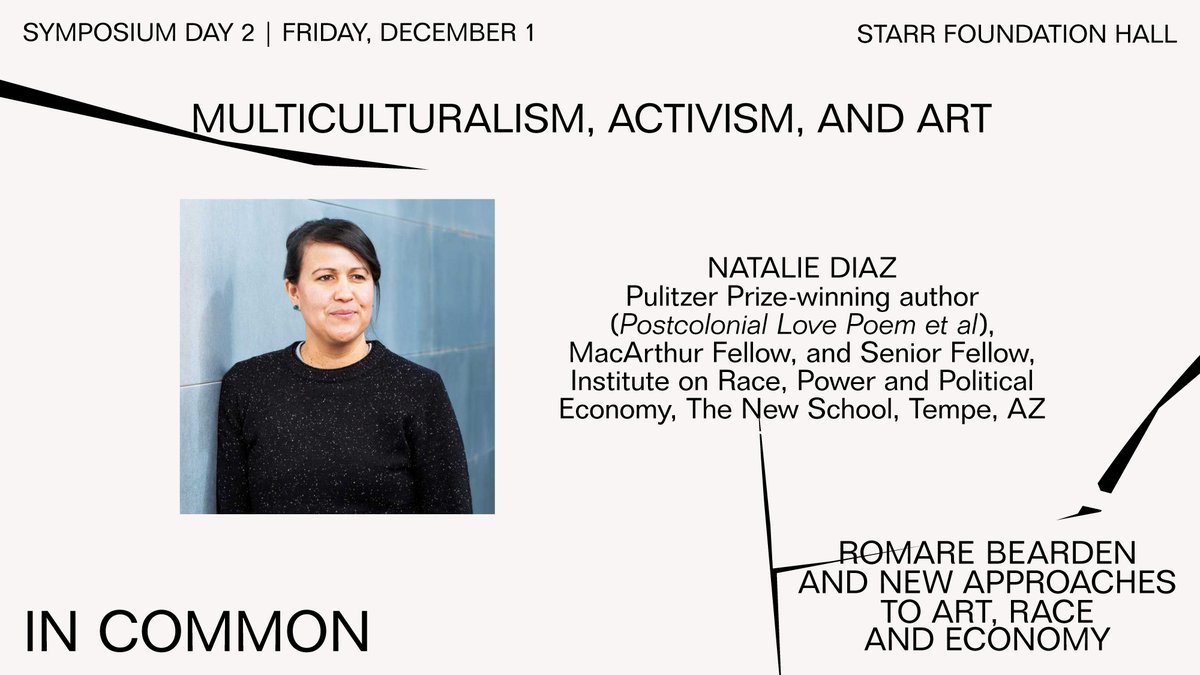 RacePowerPolicy's tweet photo. We are thrilled to have renowned Mojave poet, public intellectual and Institute Senior Fellow @NatalieGDiaz as one of our keynote speakers on multiculturalism, activism, and art this Dec. 1 at @TheNewSchool for our #InCommon Symposium. 

RSVP to join us: https://t.co/PI0v4ym0LN https://t.co/qzDEuA8MBi