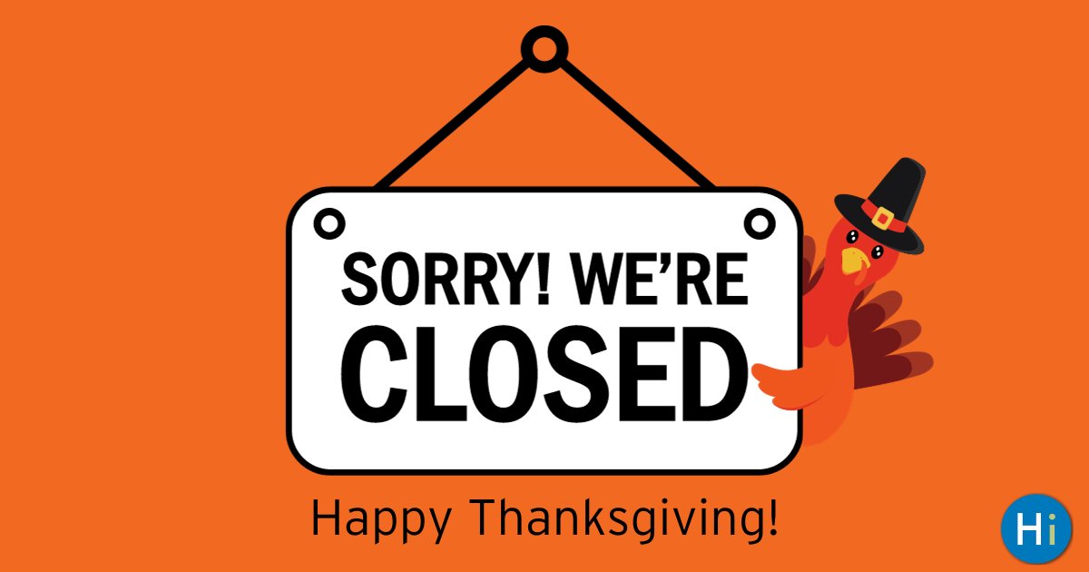All HCLS branches close at 5 pm today, November 22, in observance of Thanksgiving. Branches remain closed Thursday and Friday, reopening Saturday, November 25. Passport services will not be available at East Columbia and Glenwood on November 23.
